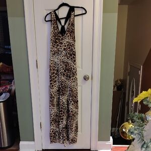 Lovestitch Leopard Print Backless Dress